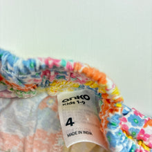 Load image into Gallery viewer, Girls Anko, colourful floral cotton shorts, elasticated, EUC, size 4,  