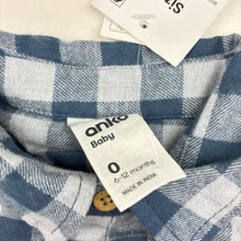 Load image into Gallery viewer, Boys Anko, soft feel chekced long sleeve shirt, NEW, size 0,  