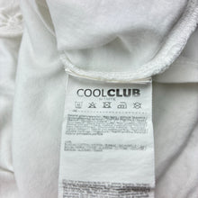 Load image into Gallery viewer, Girls Cool Club, white cotton tee / top, broderie collar, GUC, size 3,  