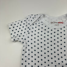 Load image into Gallery viewer, Unisex BORNINO, cotton bodysuit / romper, stars, EUC, size 0-1,  