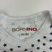 Load image into Gallery viewer, Unisex BORNINO, cotton bodysuit / romper, stars, EUC, size 0-1,  