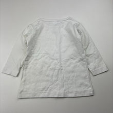 Load image into Gallery viewer, Unisex Anko, white cotton long sleeve tee / top, EUC, size 00,  