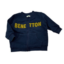 Load image into Gallery viewer, Unisex United Colors of Benetton, navy cotton zip up sweater, GUC, size 00,  