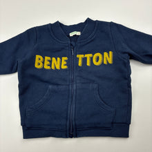 Load image into Gallery viewer, Unisex United Colors of Benetton, navy cotton zip up sweater, GUC, size 00,  