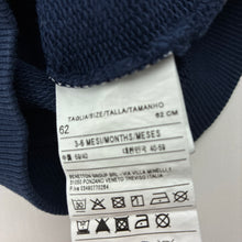 Load image into Gallery viewer, Unisex United Colors of Benetton, navy cotton zip up sweater, GUC, size 00,  