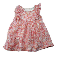 Load image into Gallery viewer, Girls David Jones, floral organic cotton romper dress, GUC, size 000, L: 31cm