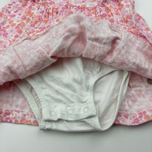 Load image into Gallery viewer, Girls David Jones, floral organic cotton romper dress, GUC, size 000, L: 31cm