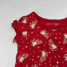 Load image into Gallery viewer, Girls Mango, stretchy Christmas short sleeve dress, EUC, size 0, L: 41cm