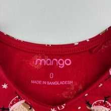 Load image into Gallery viewer, Girls Mango, stretchy Christmas short sleeve dress, EUC, size 0, L: 41cm