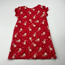 Load image into Gallery viewer, Girls Mango, stretchy Christmas short sleeve dress, EUC, size 0, L: 41cm
