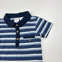 Load image into Gallery viewer, Boys H&amp;M, striped stretchy polo bodysuit / romper, GUC, size 0,  