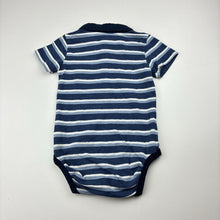 Load image into Gallery viewer, Boys H&amp;M, striped stretchy polo bodysuit / romper, GUC, size 0,  
