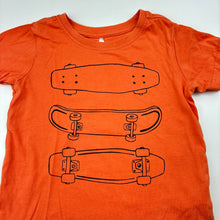 Load image into Gallery viewer, Boys Anko, orange cotton tee / top, skateboards, GUC, size 2,  