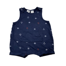 Load image into Gallery viewer, Boys Dymples, navy soft feel cotton shortalls / romper, GUC, size 0,  