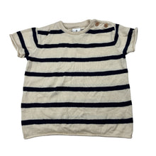 Load image into Gallery viewer, Unisex Target, navy stripe organic cotton knit short sleeve top, EUC, size 00,  