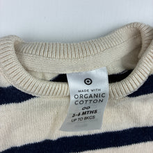 Load image into Gallery viewer, Unisex Target, navy stripe organic cotton knit short sleeve top, EUC, size 00,  