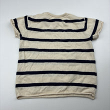 Load image into Gallery viewer, Unisex Target, navy stripe organic cotton knit short sleeve top, EUC, size 00,  