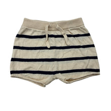 Load image into Gallery viewer, Unisex Target, navy stripe organic cotton knit shorts, elasticated, EUC, size 00,  