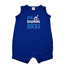 Load image into Gallery viewer, Unisex Baby Berry, blue soft feel romper, Grandma, GUC, size 2,  