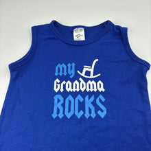 Load image into Gallery viewer, Unisex Baby Berry, blue soft feel romper, Grandma, GUC, size 2,  