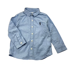 Load image into Gallery viewer, Boys Next, blue stretch cotton long sleeve shirt, small marks back left sleeve, FUC, size 2,  