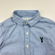 Load image into Gallery viewer, Boys Next, blue stretch cotton long sleeve shirt, small marks back left sleeve, FUC, size 2,  