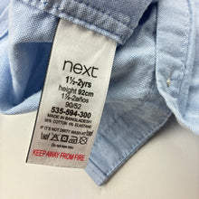 Load image into Gallery viewer, Boys Next, blue stretch cotton long sleeve shirt, small marks back left sleeve, FUC, size 2,  