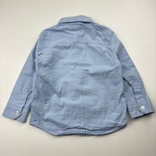 Load image into Gallery viewer, Boys Next, blue stretch cotton long sleeve shirt, small marks back left sleeve, FUC, size 2,  