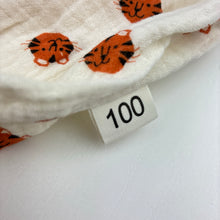 Load image into Gallery viewer, Unisex lightweight, crinkle cotton pants, elasticated, tigers, GUC, size 3,  