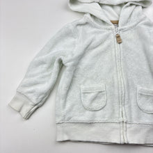 Load image into Gallery viewer, Unisex Carters, white terry zip hoodie sweater, GUC, size 00,  