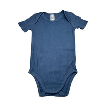 Load image into Gallery viewer, Unisex Anko, blue ribbed cotton bodysuit / romper, EUC, size 1,  