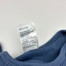 Load image into Gallery viewer, Unisex Anko, blue ribbed cotton bodysuit / romper, EUC, size 1,  
