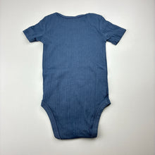 Load image into Gallery viewer, Unisex Anko, blue ribbed cotton bodysuit / romper, EUC, size 1,  