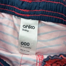 Load image into Gallery viewer, Boys Anko, lightweight board shorts, elasticated, GUC, size 000,  