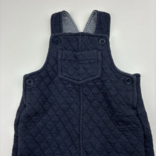 Load image into Gallery viewer, Unisex Marquise, navy quilted overalls / dungarees, wash fade, FUC, size 000,  