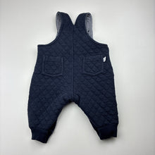 Load image into Gallery viewer, Unisex Marquise, navy quilted overalls / dungarees, wash fade, FUC, size 000,  