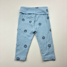Load image into Gallery viewer, Unisex Anko, blue ribbed leggings / bottoms, lions, EUC, size 00,  