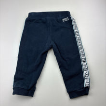 Load image into Gallery viewer, Boys Hugo Boss, navy fleece lined track pants, elasticated, GUC, size 1-2,  