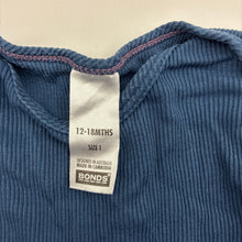 Load image into Gallery viewer, Unisex Bonds, blue ribbed cotton bodysuit / romper, GUC, size 1,  