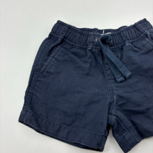 Load image into Gallery viewer, Boys Country Road, navy cotton / linen shorts, elasticated, GUC, size 00,  