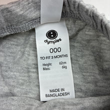 Load image into Gallery viewer, Unisex Dymples, organic cotton blend leggings / bottoms, GUC, size 000,  