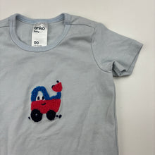 Load image into Gallery viewer, Boys Anko, stretchy bodysuit / romper, tractor, GUC, size 00,  