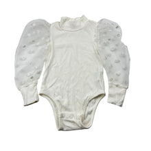 Load image into Gallery viewer, Girls SHEIN, soft feel stretchy bodysuit / romper, sheer sleeves, EUC, size 0,  