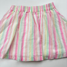 Load image into Gallery viewer, Girls Anko, lined cotton / metallic stripe skirt, elasticated, EUC, size 2,  