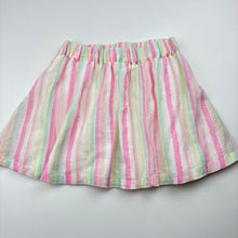 Load image into Gallery viewer, Girls Anko, lined cotton / metallic stripe skirt, elasticated, EUC, size 2,  