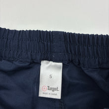 Load image into Gallery viewer, Boys Target, navy lightweight board shorts, elasticated, EUC, size 5,  
