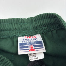 Load image into Gallery viewer, Unisex Scags, UPF 50+ green school shorts, elasticated, GUC, size 4,  