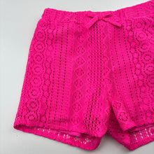 Load image into Gallery viewer, Girls Primark, lined pink lace shorts, elasticated, EUC, size 4-5,  