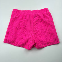 Load image into Gallery viewer, Girls Primark, lined pink lace shorts, elasticated, EUC, size 4-5,  