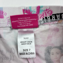 Load image into Gallery viewer, Girls Barbie, stretchy bike shorts, wash fade, FUC, size 7,  
